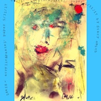 a poster with an image of a woman with red paint on her face